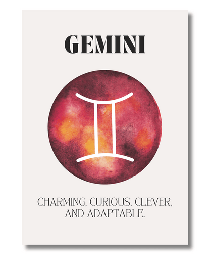 Gemini Zodiac Wall Art Print