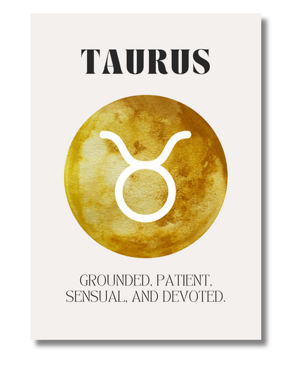 Taurus Zodiac Art Print | A3