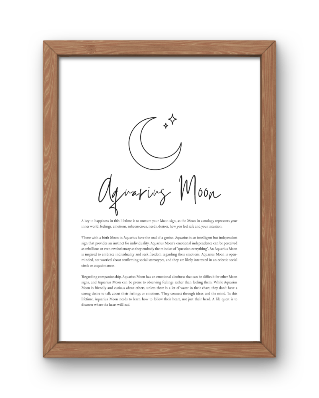 Aquarius Moon Sign Print