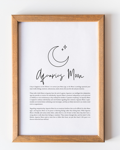 Aquarius Moon Sign Print