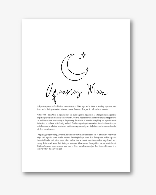 Aquarius Moon Sign Print