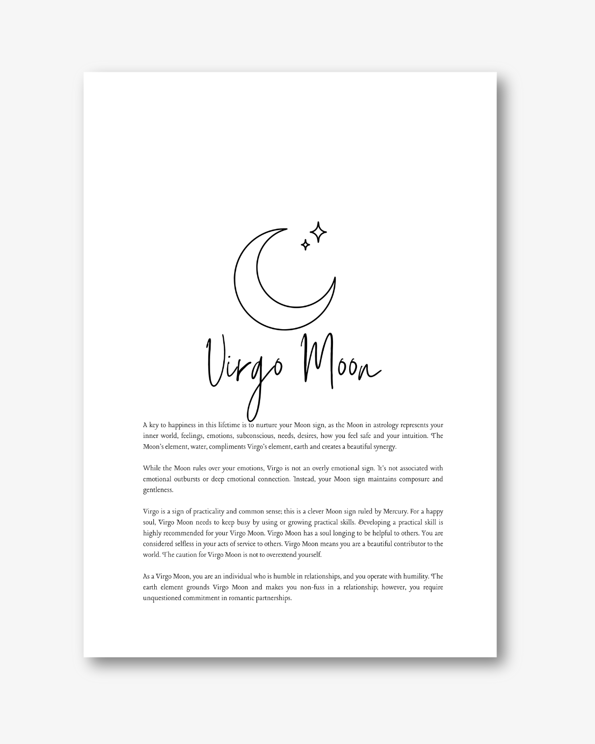 Virgo Moon Sign Print