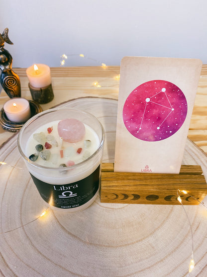 Libra Zodiac Crystal Candle