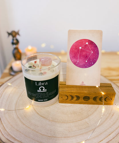 Libra Zodiac Crystal Candle