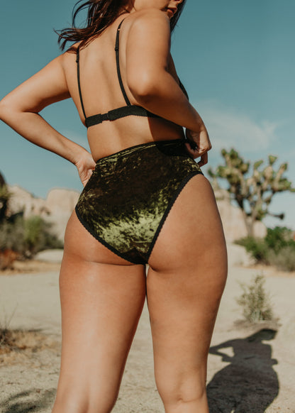 Gaea Olive Velvet Underwear | Finding Rosie